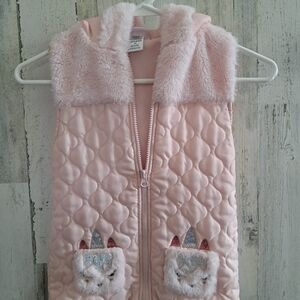 Cute unicorn vest baby pink, size 6x